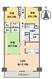 ラポール羽屋新町 3LDKの間取図画像