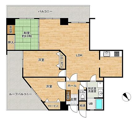 人気の角部屋！プライバシーも確保することができ快適に生活できます♪また二面バルコニーで通風採光良好！