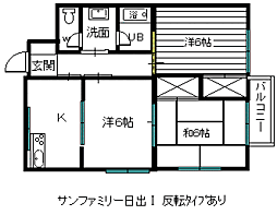 サンファミリー日出 3Kの間取図画像