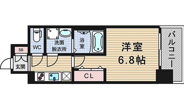 レジュールアッシュ九条 1107｜大阪府大阪市西区九条南3丁目(賃貸マンション1K・11階・24.00㎡)の写真 その2