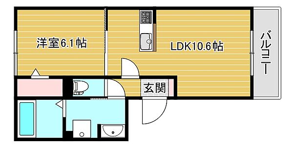 エトワール光 ｜大阪府大阪市港区田中1丁目(賃貸アパート1LDK・3階・40.04㎡)の写真 その2