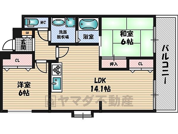 アンデュノール千里 ｜大阪府吹田市千里山高塚(賃貸マンション2LDK・5階・60.60㎡)の写真 その2