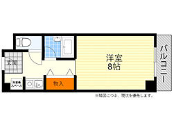 グランボア 1Kの間取図画像