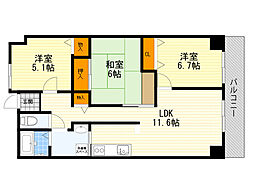 グランベール桃山台 3LDKの間取図画像