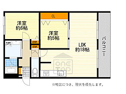 アンデュノール千里 2LDKの間取図画像