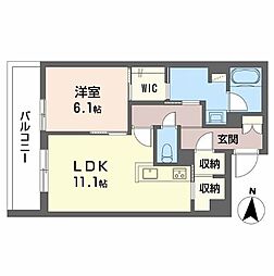 和の社 江坂 1LDKの間取図画像