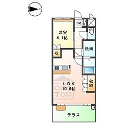 エスタジール 1LDKの間取図画像