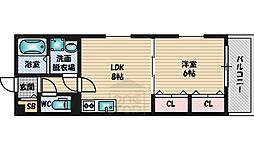ラ・フェスタ豊津 1LDKの間取図画像