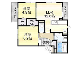 AmaranthHirano 2LDKの間取図画像