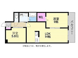 パレロイヤル 2SLDKの間取図画像