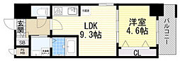 グランルクレ新大阪 1LDKの間取図画像