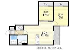 (仮称)ル・ロア千里山 2LDKの間取図画像