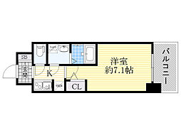OrchidResidence新大阪 1Kの間取図画像