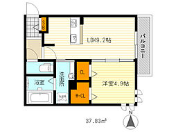 ノース・グレーシア 1LDKの間取図画像