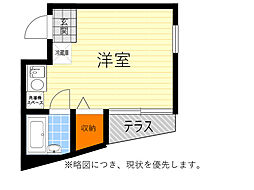 サラダボール ワンルームの間取図画像