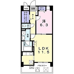 エフレジデンス 1LDKの間取図画像