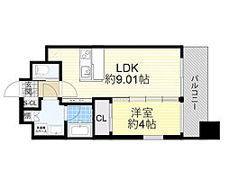 プレジオ緑地公園 1LDKの間取図画像