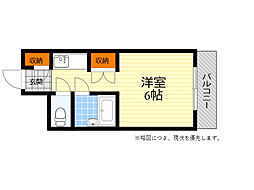 ドミトリーモリ関大前 ワンルームの間取図画像