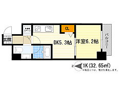 モンリベルテ箕面 1DKの間取図画像