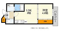 ル・レーヴ江坂 1LDKの間取図画像