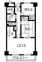 ロイヤルプラザ千里 2LDKの間取図画像