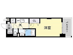 Luxe新大阪α 1Kの間取図画像