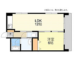 中桜塚グランドハイツ 1LDKの間取図画像