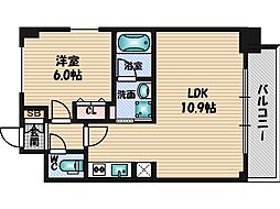 S-RESIDENCEESAKA ワンルームの間取図画像
