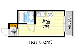 シティパレス緑地公園 ワンルームの間取図画像