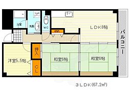 ロイヤルプラザ千里 3LDKの間取図画像