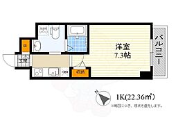 エグゼ新大阪南 1Kの間取図画像