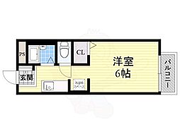 ル・クレール2 ワンルームの間取図画像