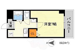 サイドヒルコート 1Kの間取図画像