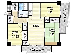 サンヴェール 3LDKの間取図画像