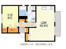 ハイツデュオB棟 1LDKの間取図画像