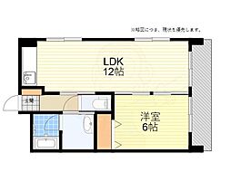 中桜塚グランドハイツ 1LDKの間取図画像
