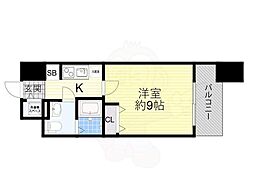 プラウドフラット新大阪 1Kの間取図画像