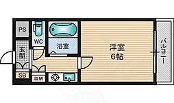 ラ・レジダンス・ド・江坂 1Kの間取図画像