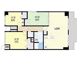 ロフティ少路 3LDKの間取図画像