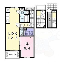 サンリット・ガーデン小曽根ノースコート 1LDKの間取図画像