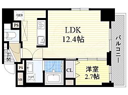 フレール江坂レジデンシャル 1LDKの間取図画像