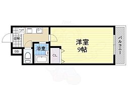 リヴェール千里 1Kの間取図画像