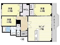 ニューセンバハイツ 3LDKの間取図画像