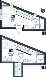 BIBLIO KITA-IKEBUKURO 1SLDKの間取図画像