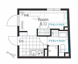 Crea渋谷初台 1Kの間取図画像