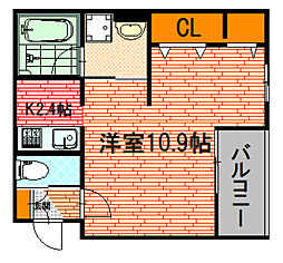 ALIVIOII 1Kの間取図画像