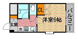 パール大宮 1Kの間取図画像
