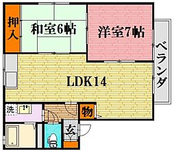 TKハイツ 2LDKの間取図画像