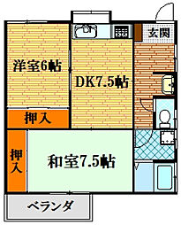 春木アパート2 3DKの間取図画像
