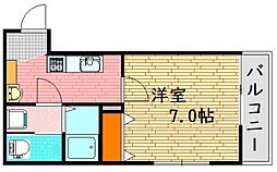 AngedeBonheur 1Kの間取図画像